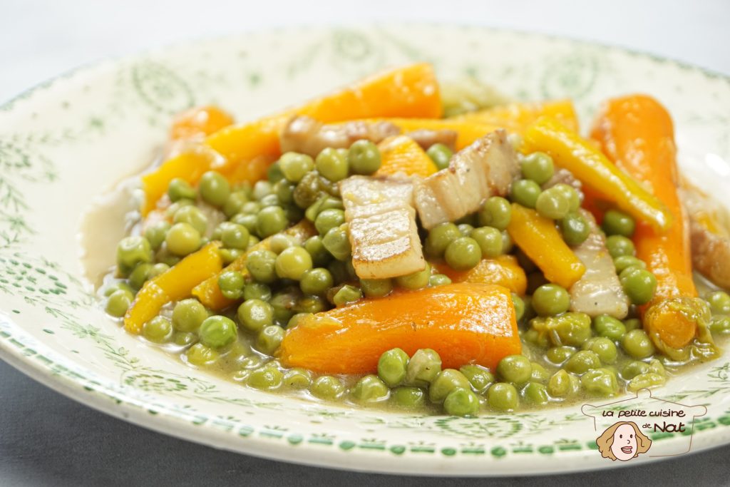 petits pois carottes aux lardons 