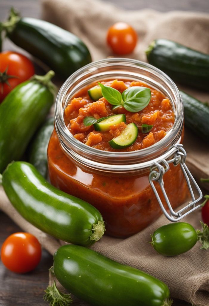 conserves de courgette à la tomate