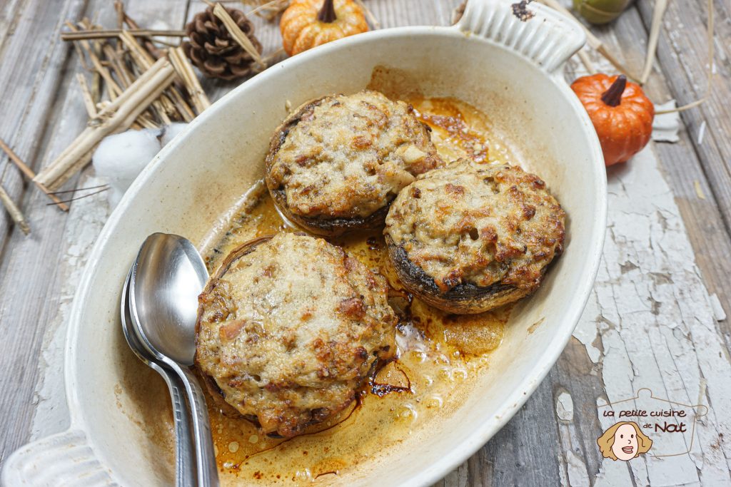 champignons farcis aux lardons