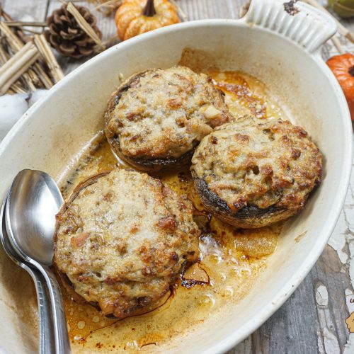 champignons farcis aux lardons